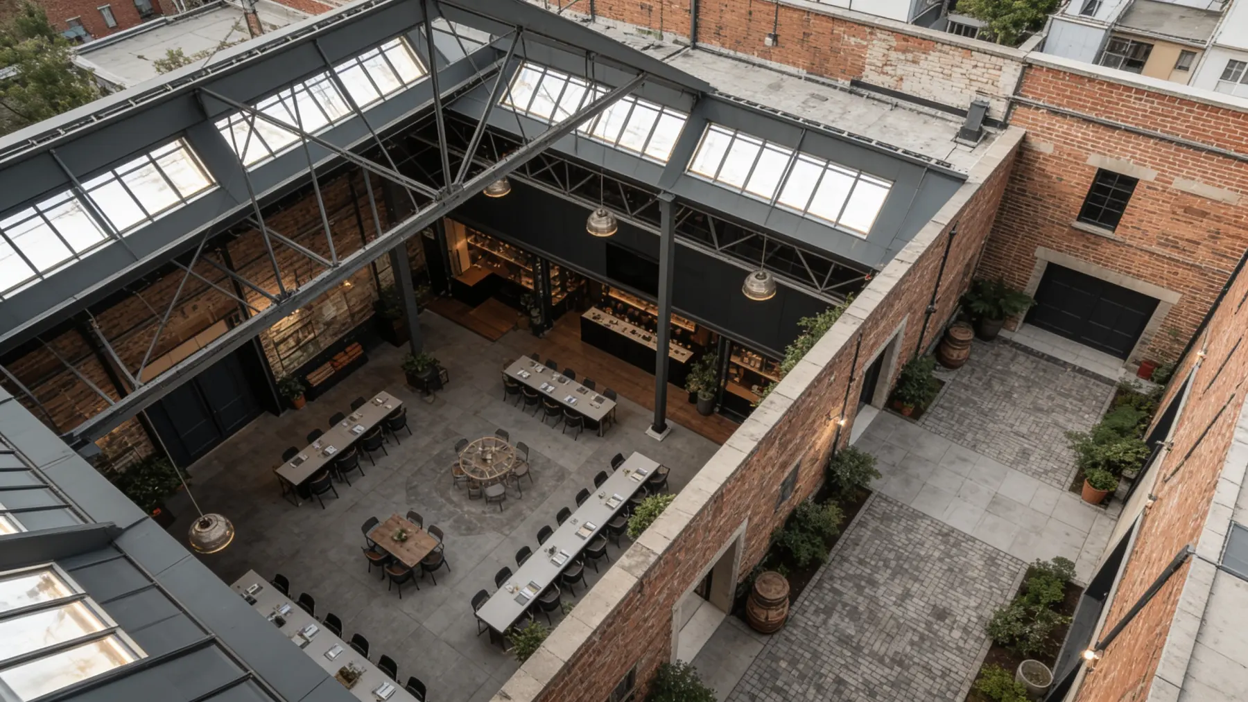 A view over the Switchyard Suites building, a converted warehouse in Pyrmont
