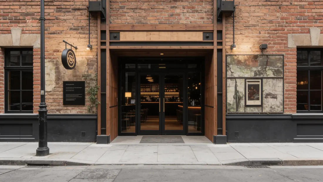 The discreet street entrance of Switchyard Suites in Pyrmont